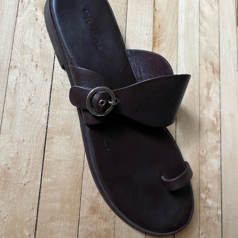 Free People Brown Leather Sandals - like new! - Picture 2 of 3
